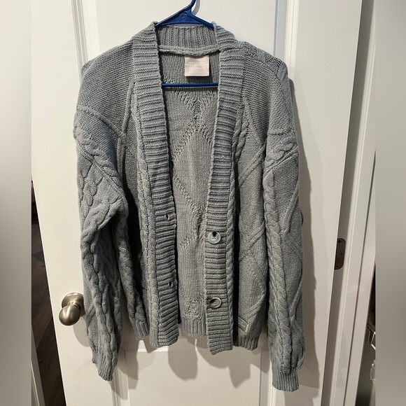 Taylor Swift The Tortured Poets Department Gray Cardigan M/L - Picture 1 of 7
